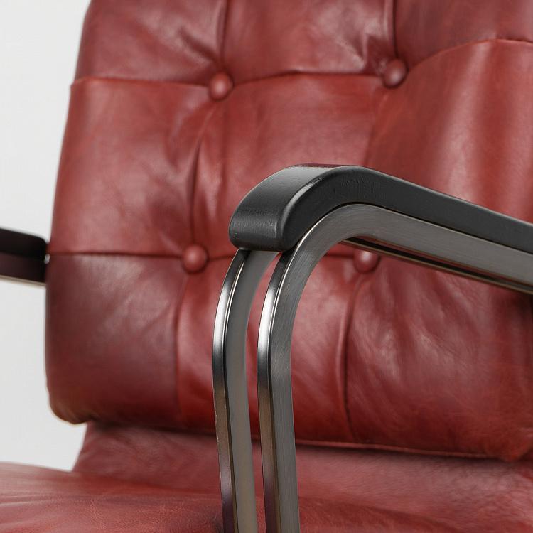 Рабочее кресло Неаполь, чёрные подлокотники Ufficio Napoli Armchair, Black Wood D