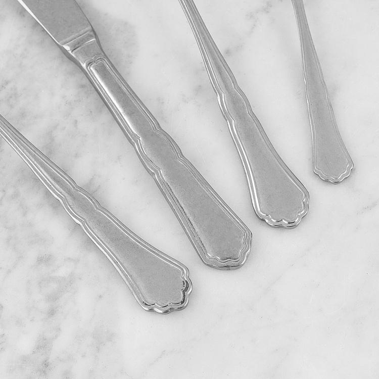 Набор из 24 столовых приборов на 6 персон по 4 предмета Сеттеченто Set Of 24 Cutlery Pieces Settecento Stone Washed