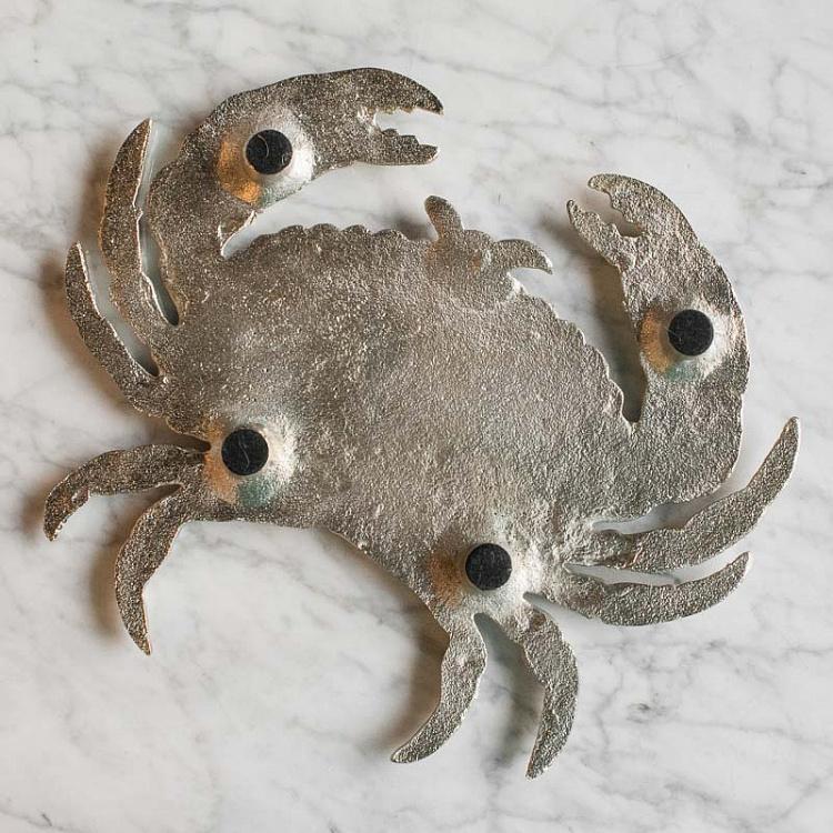Подставка под горячее Краб, никелированная сталь Trivet With Crab Nickel Finish