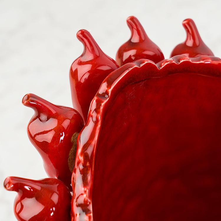 Красная ваза Перцы Чили, L Chili Bordeaux Red Vase Large