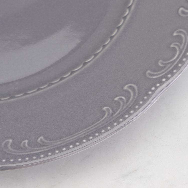 Туманно-серая обеденная тарелка Старая Вена, L Vecchio Vienna Dinner Plate Large London Smoke