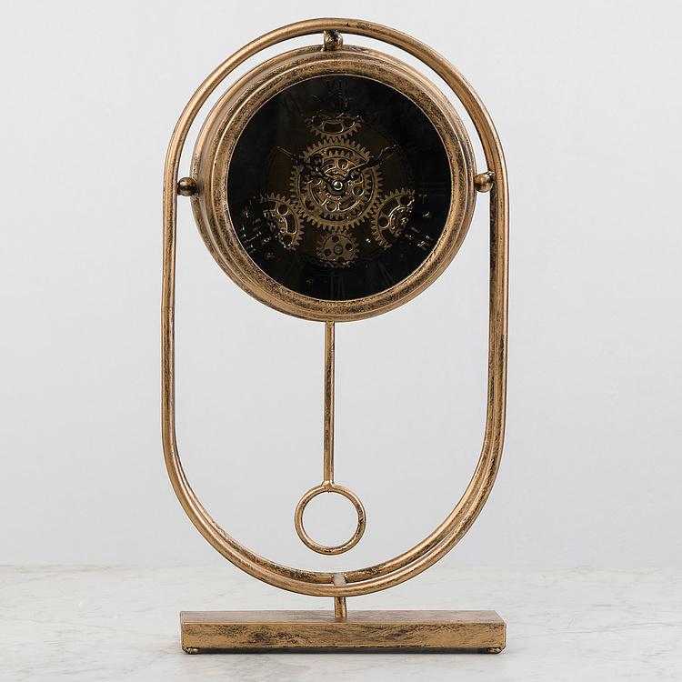 Настольные часы Индастриал Ретро с шестерёнками Industrial Retro Table Clock With Gears