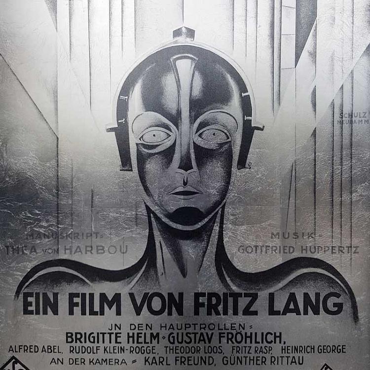 Картина с платиновой поталью и текстом Метрополис, L Metropolis Platinum Text Large