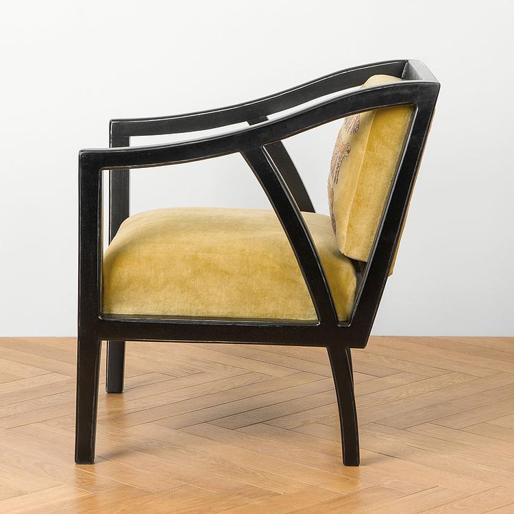 Кресло бархатное Сафари Embroidered Armchair