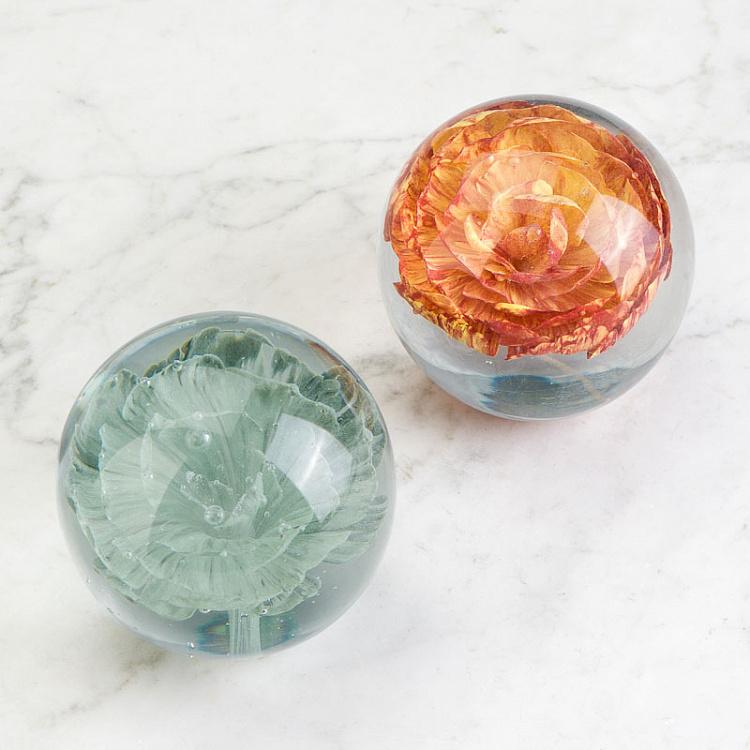 Пресс-папье Красный цветок Glass Paperweight Red Flower