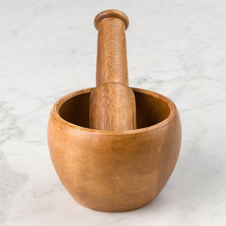Деревянная ступка с пестиком Органик Organic Mortar And Pestle