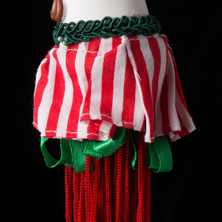 Ёлочная игрушка Лошадка с красной кисточкой Xmas Carousel Horse Tassel Red 28 cm