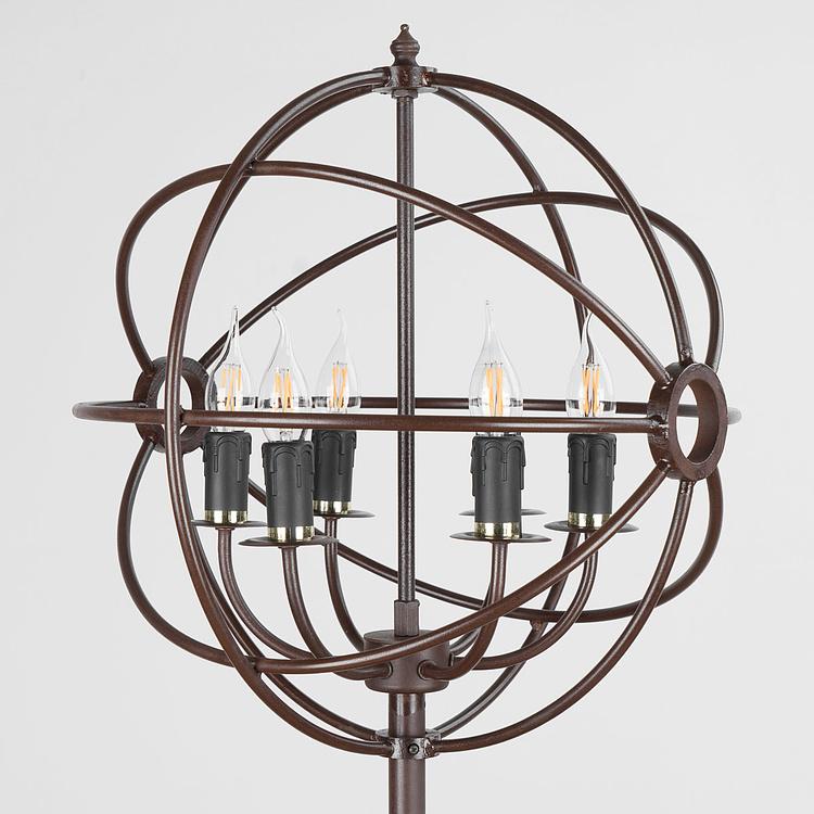 Торшер со столиком из мрамора и гироскопом Gyro Floor Lamp With Tray