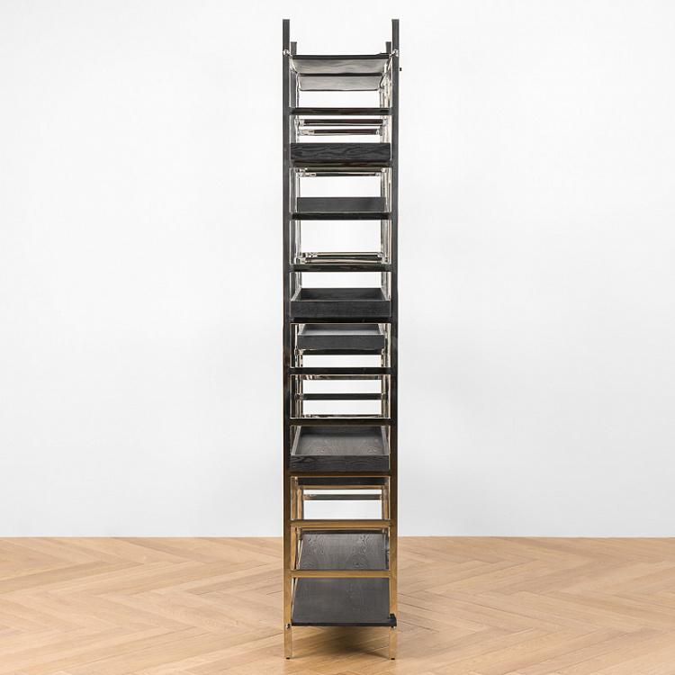 Стеллаж Марина, тёмное дерево Marina Etagere, Matt Black Wood RM