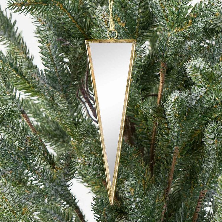 Новогодняя подвеска Зеркальный треугольник, S Triangular Mirror Pendant 15 cm