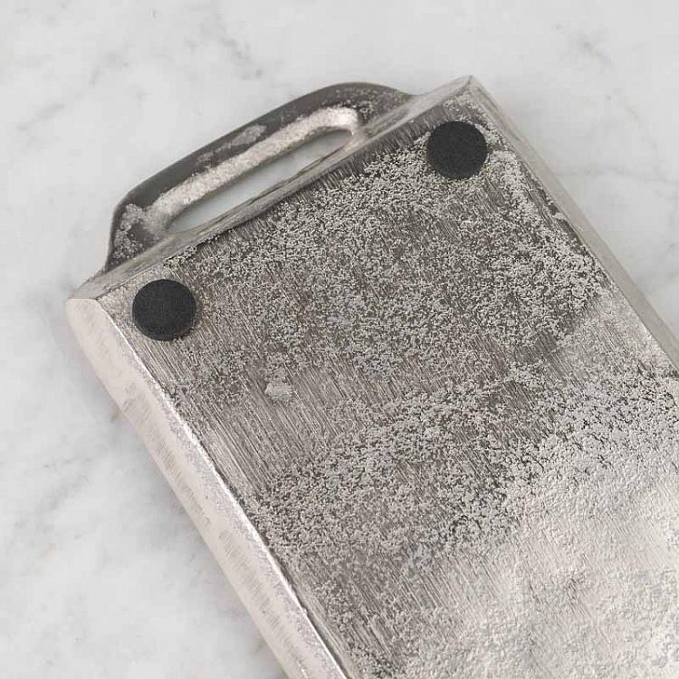 Серебристый узкий алюминиевый поднос Aluminium Silver Tray Slim