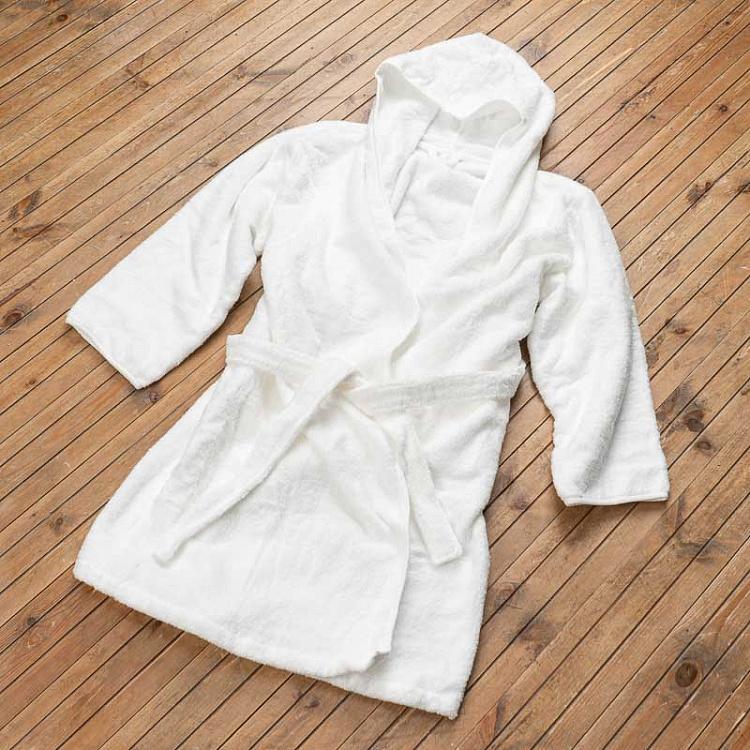 Белый банный халат с капюшоном, размер L	 CL Zero Twist Hooded Robe White L