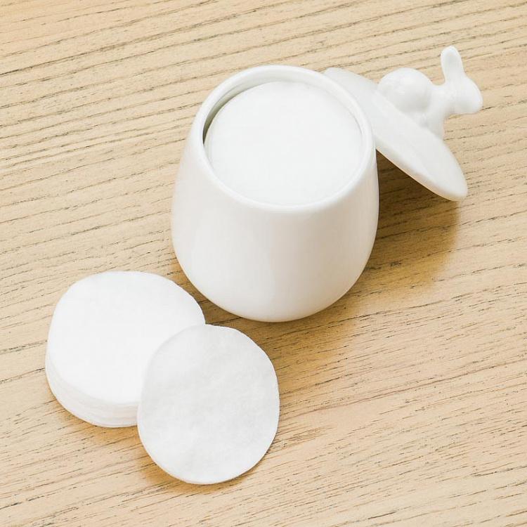 Стакан для ватных дисков с кроликом на крышке Rabbit Cotton Pads Glass With Lid