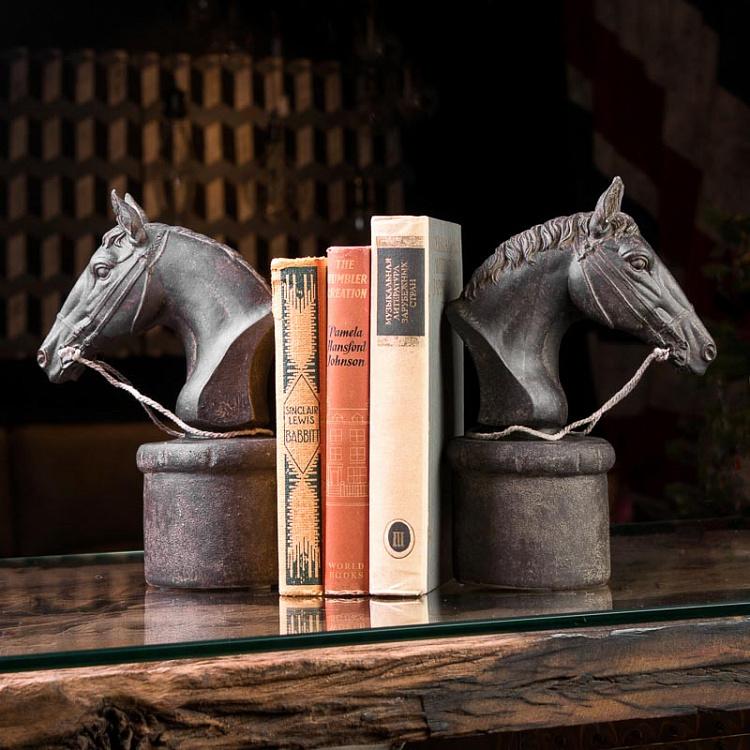 Набор из двух держателей для книг Кони 1 Bookend Horse Heads 1