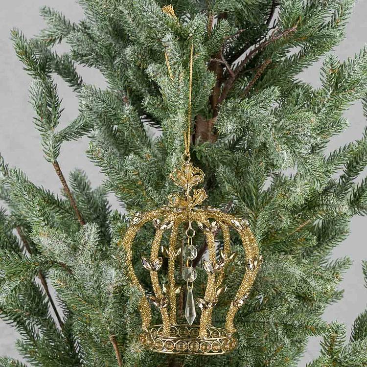 Ёлочная игрушка Золотистая корона Golden Crown 18 cm