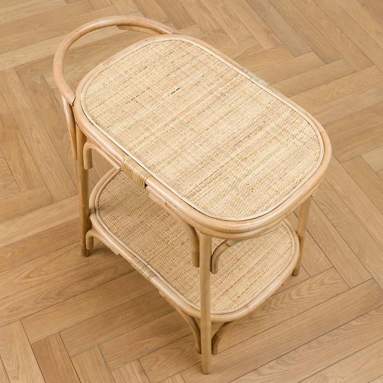 Журнальный ротанговый столик Rattan Kitchen Trolley