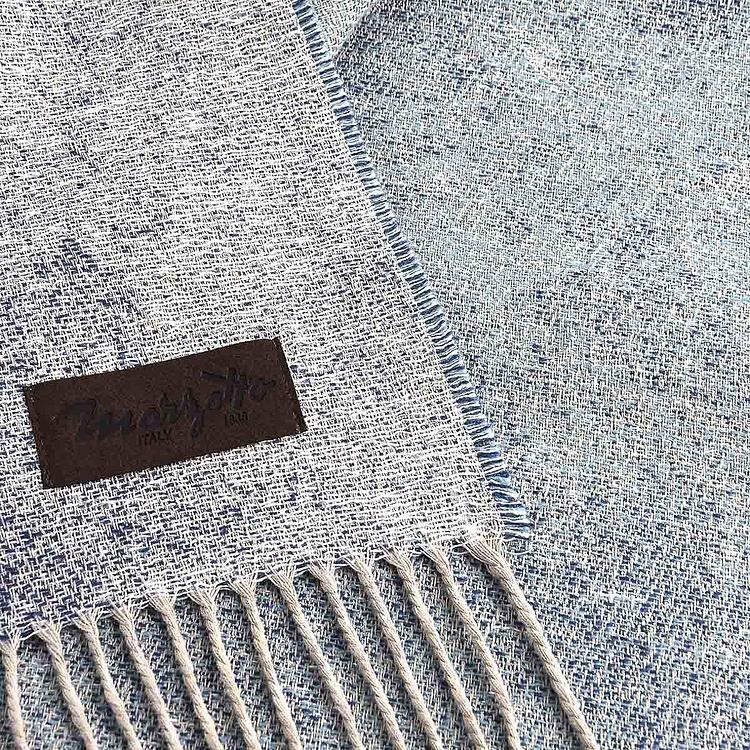 Бледно-голубой хлопковый плед Сорапис, 130x180 см Sorapis Plaid Blue 130x180 cm