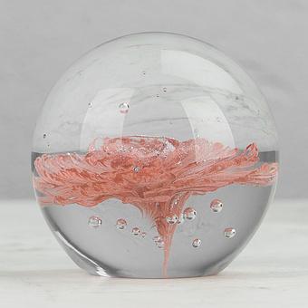 Glass Paperweight Flower Lace