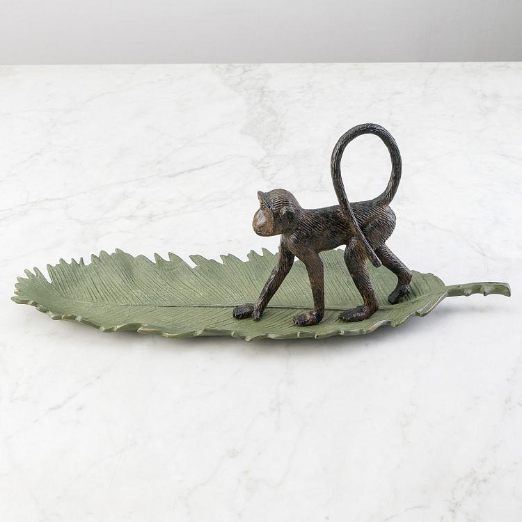 Подставка для мелочей и украшений Обезьянка на листке Monkey Walking On Leaf Tray