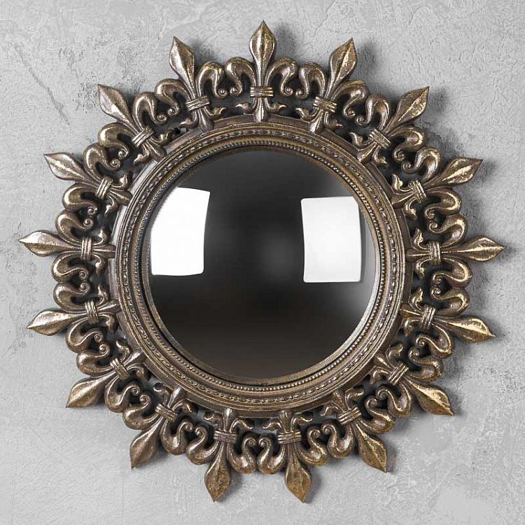 Выпуклое зеркало в раме цвета винтажного золота Convex Mirror Antique Gold