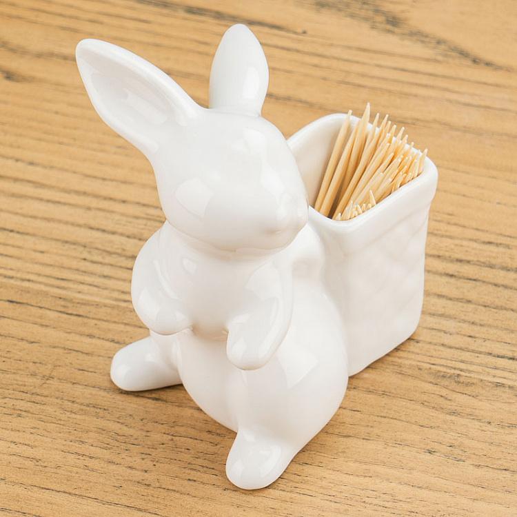 Подставка для зубочисток Кролик с туеском Rabbit With Box Toothpick Holder