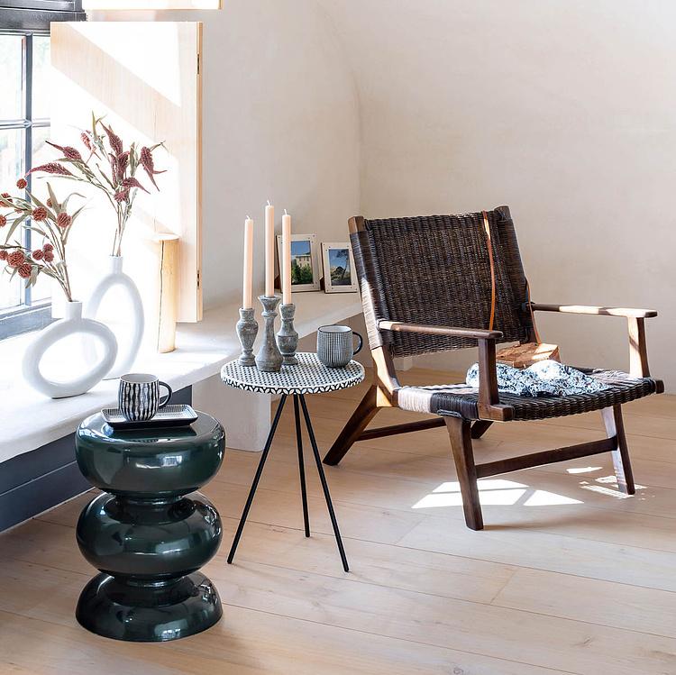 Рамка для фото с золотистыми пусетами, L White Photo Frame With Stud Large