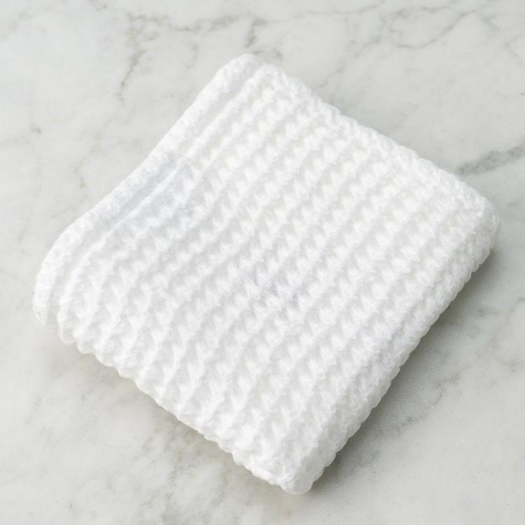 Белое вафельное полотенце-салфетка Модал 30x40 см Modal Waffle Washcloth Towel White 30x40 cm
