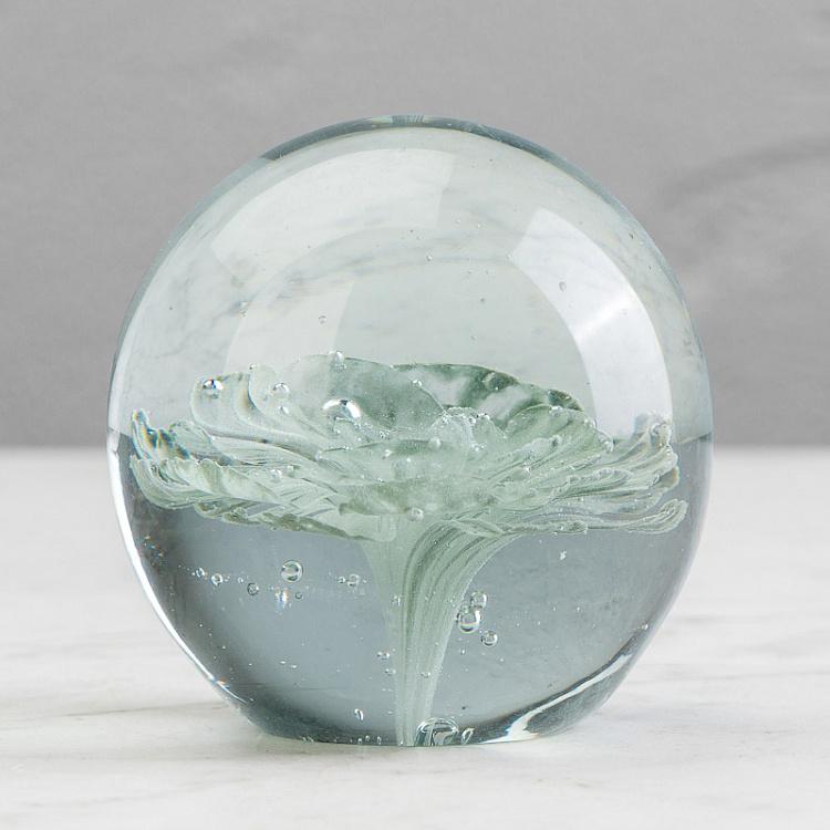 Пресс-папье Зелёный цветок Glass Paperweight Green Flower