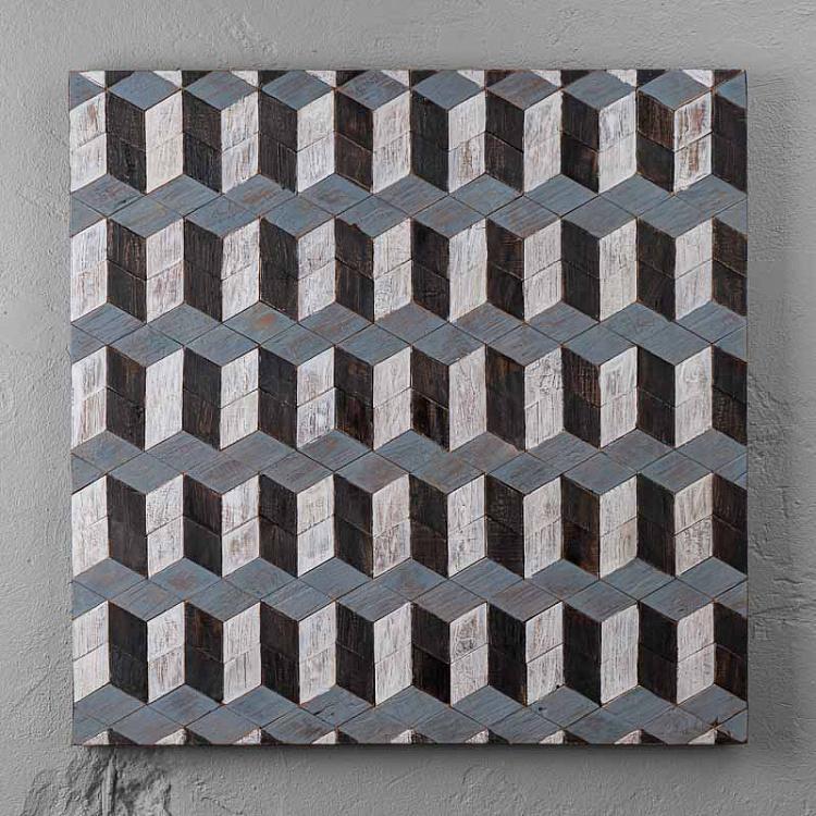 Декоративная панель из яванской древесины Wall Art Recycled Old Javanese Wood