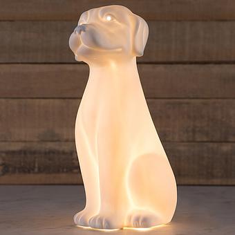 Porcelain Table Lamp Dog
