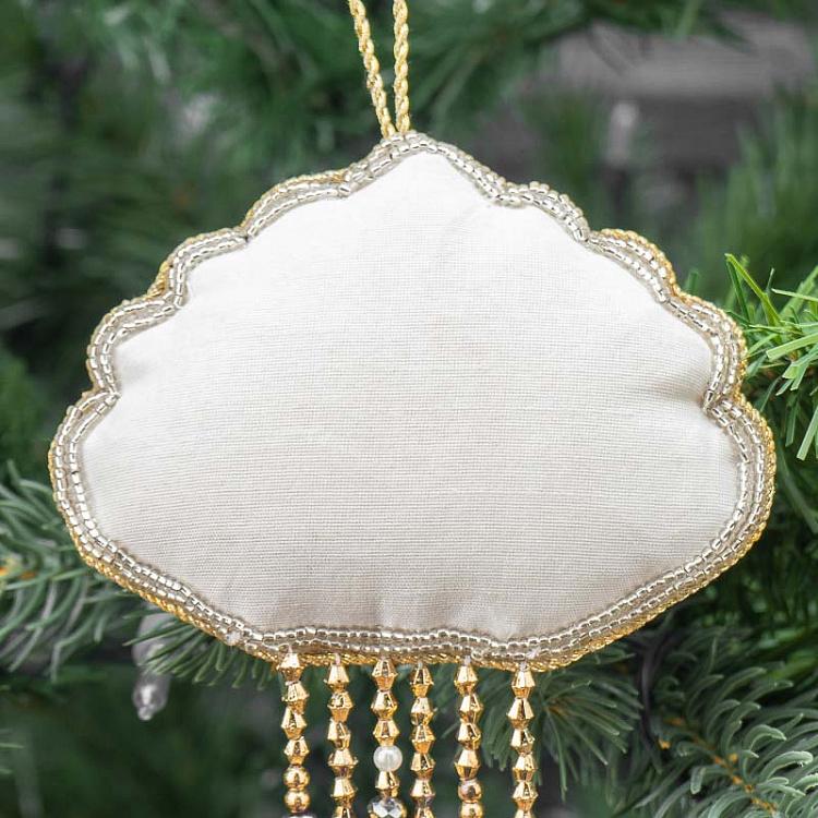 Ёлочная игрушка с бисерной вышивкой Медуза Embroidery Beads Jellyfish Gold/Multi 11 cm