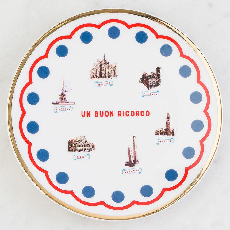 Тарелка для хлеба Хорошие воспоминания Памятники Un Buon Ricordo Bread Plate Monumenti
