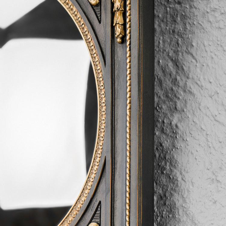 Выпуклое зеркало в чёрной квадратной раме с гирляндой Square Convex Mirror With Garland Black