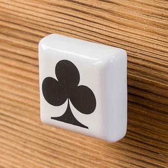Мебельная ручка Club Playing Cards Ceramic Knob