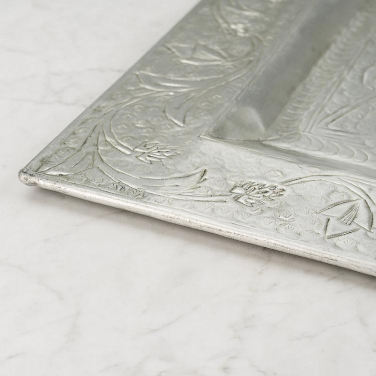 Поднос квадратный серебристый, L Tray Square Silver Large