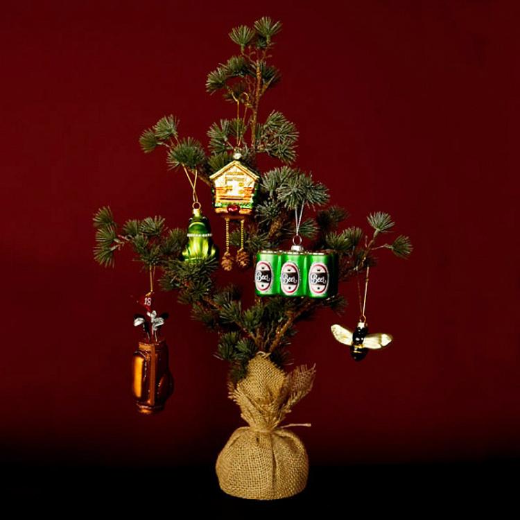 Ёлочная игрушка Часы с кукушкой Glass Hanger Cuckoo Clock 8 cm