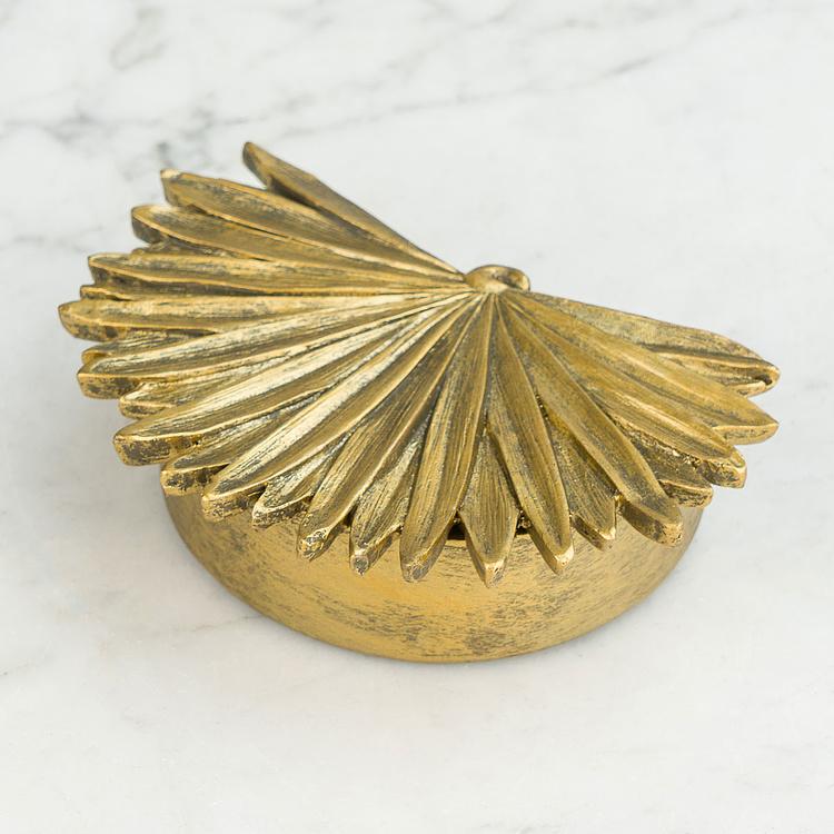 Шкатулка Пальмовый лист Tropical Leaf Box Gold