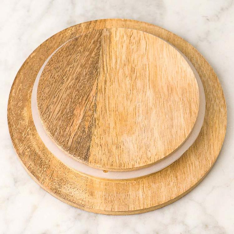 Банка с деревянной крышкой, L Airtight Jar With Flat Wooden Lid Large