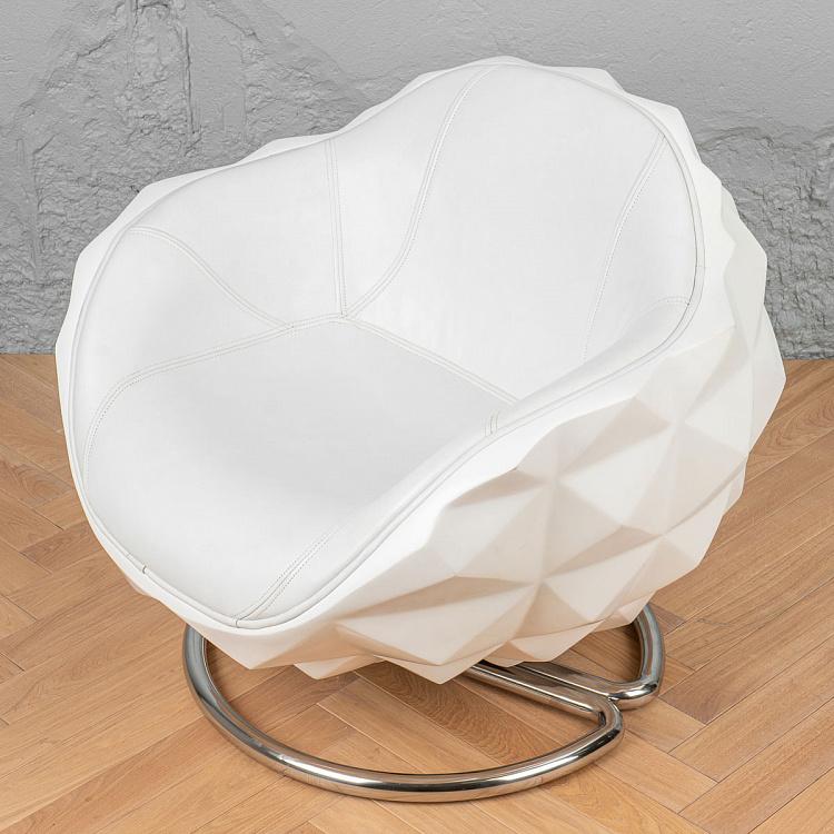 Вращающееся кресло Майнз белое матовое Mines Chair, Matte White