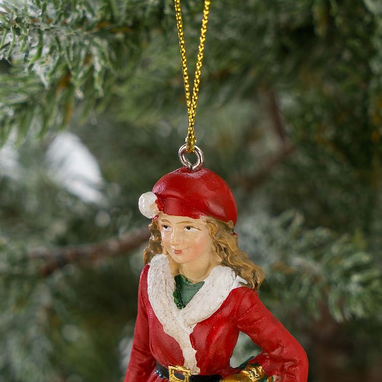 Набор из двух ёлочных игрушек Семейная пара с покупками Set Of 2 Xmas Shopping Couple 12,5 cm