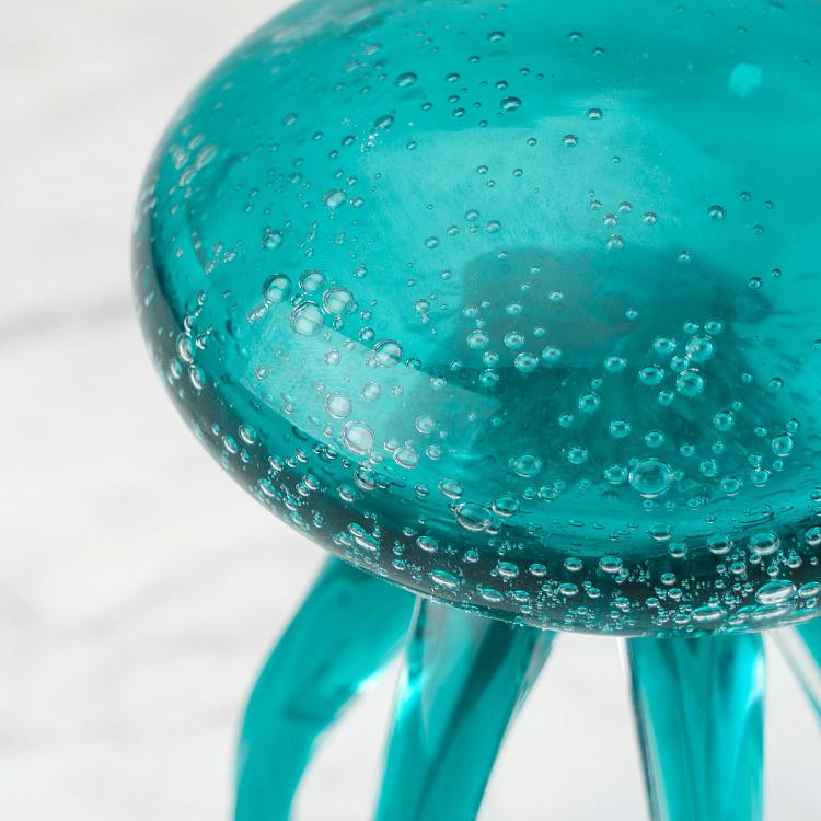 Статуэтка Стеклянная бирюзовая медуза, S Glass Turquoise Jellyfish Small