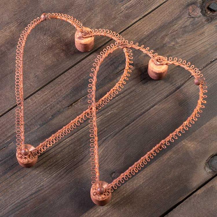 Подсвечник Два сердца Double Heart Candleholder Rusty Finish