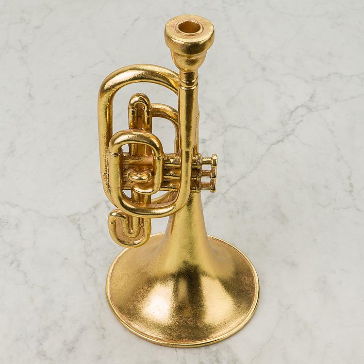 Подсвечник Труба Trumpet Candle Holder Gold