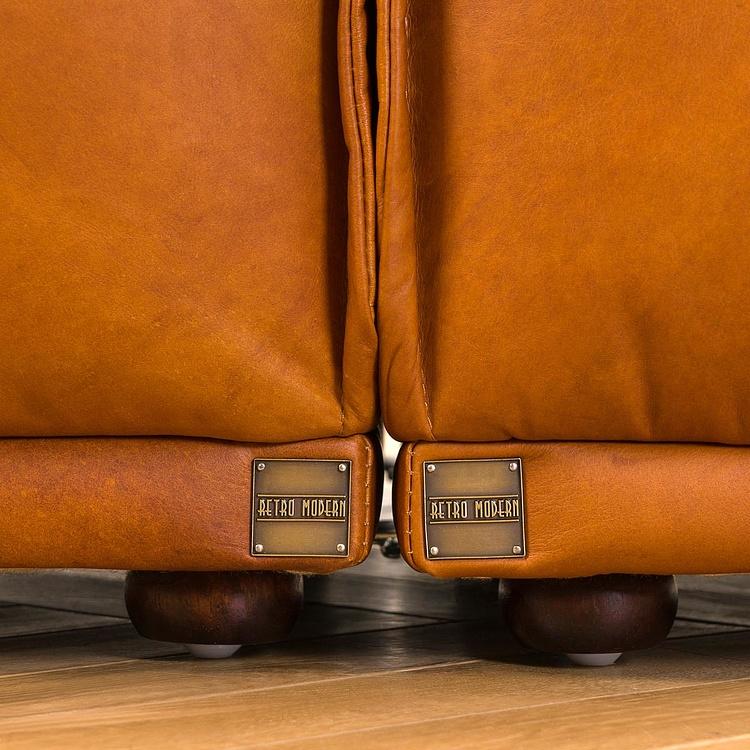 Трёхместный диван Севилья, красно-коричневые ножки Sevilla 3 Seater, Red Brown Wood D