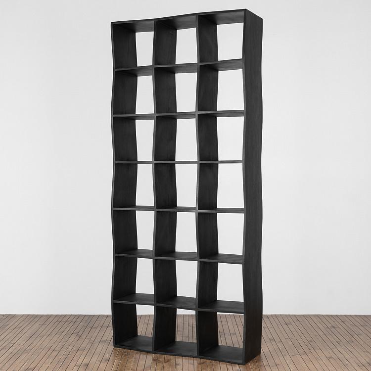 Чёрный стеллаж из дерева манго Бриз Brise Black Bookcase