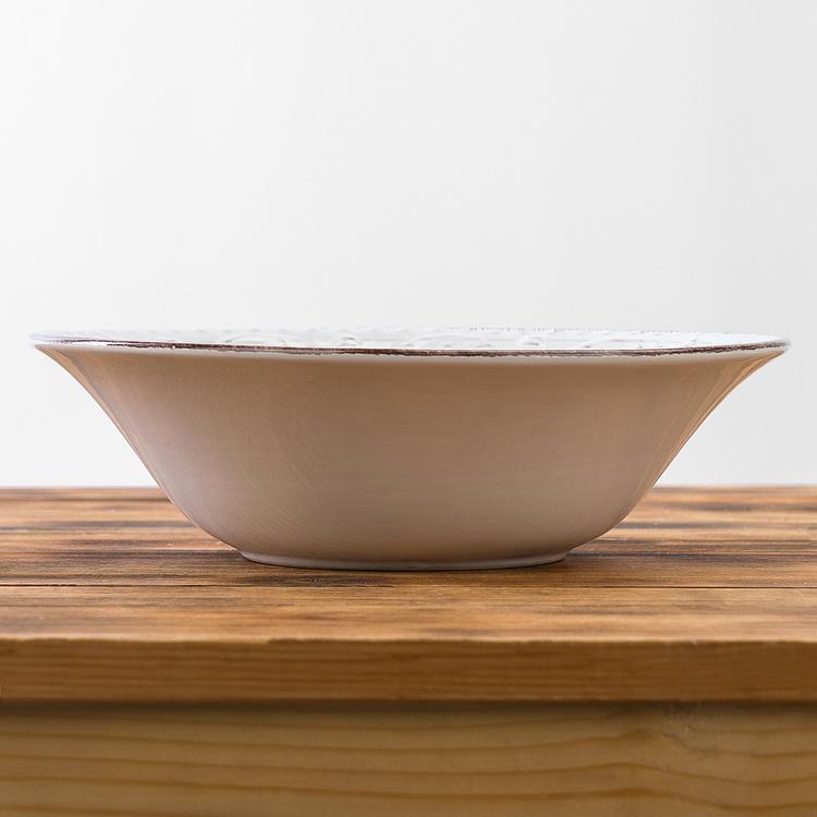 Сервировочная тарелка в деревенском стиле кремовая Rustic Fare Serving Bowl Cream