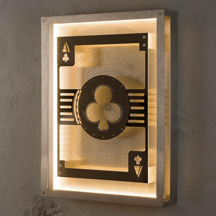 Арт-объект с подсветкой Туз Треф  Hustle Ace Of Clubs