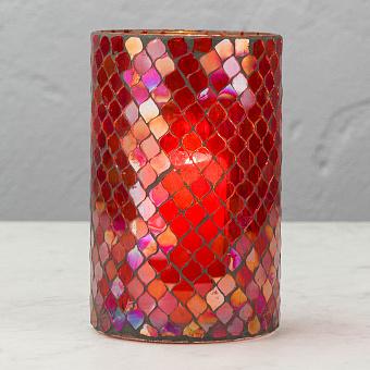Mosaic Red Votive Holder