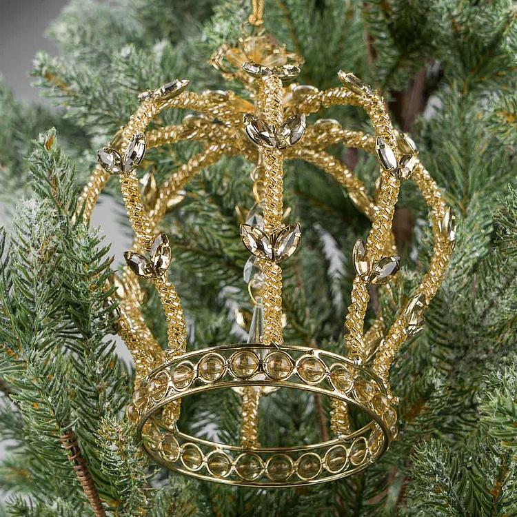Ёлочная игрушка Золотистая корона Golden Crown 18 cm