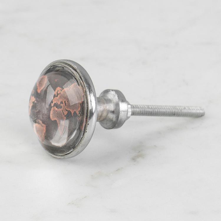 Стеклянная мебельная ручка Винтажная карта Vintage Map Metal Glass Knob